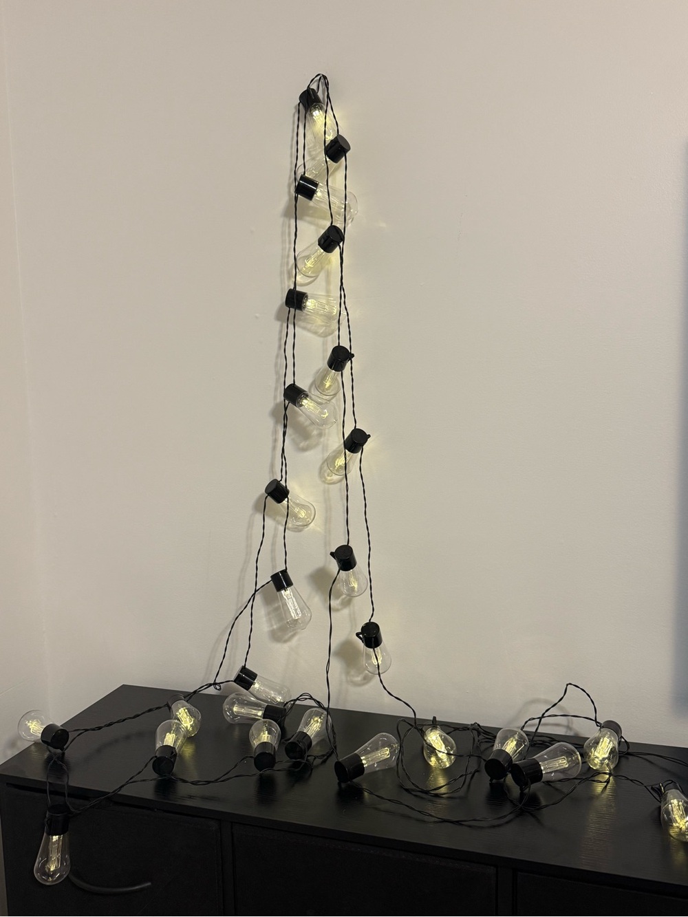 Amazon Black Cord Warm Yellow LED Bulb String Lights